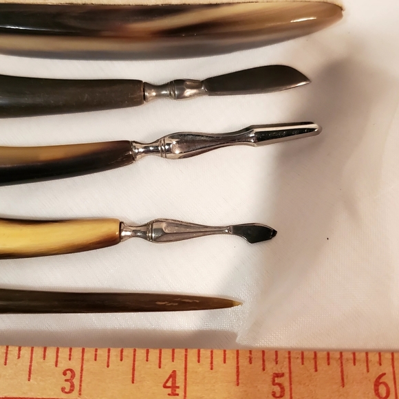 7pc VTG La Cross Bakelite Nail Grooming Manicure Set Leather Silk Case - Picture 11 of 11